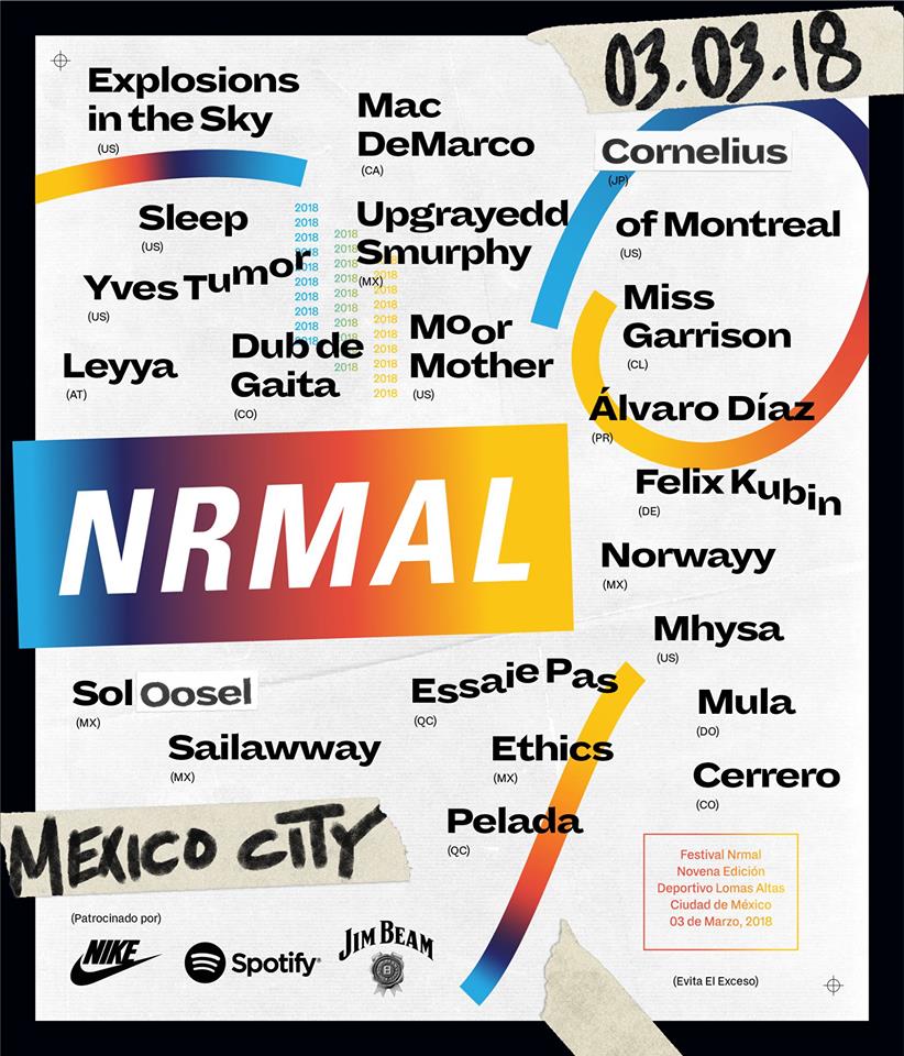 cartel line up oficial festival nrmal 2018