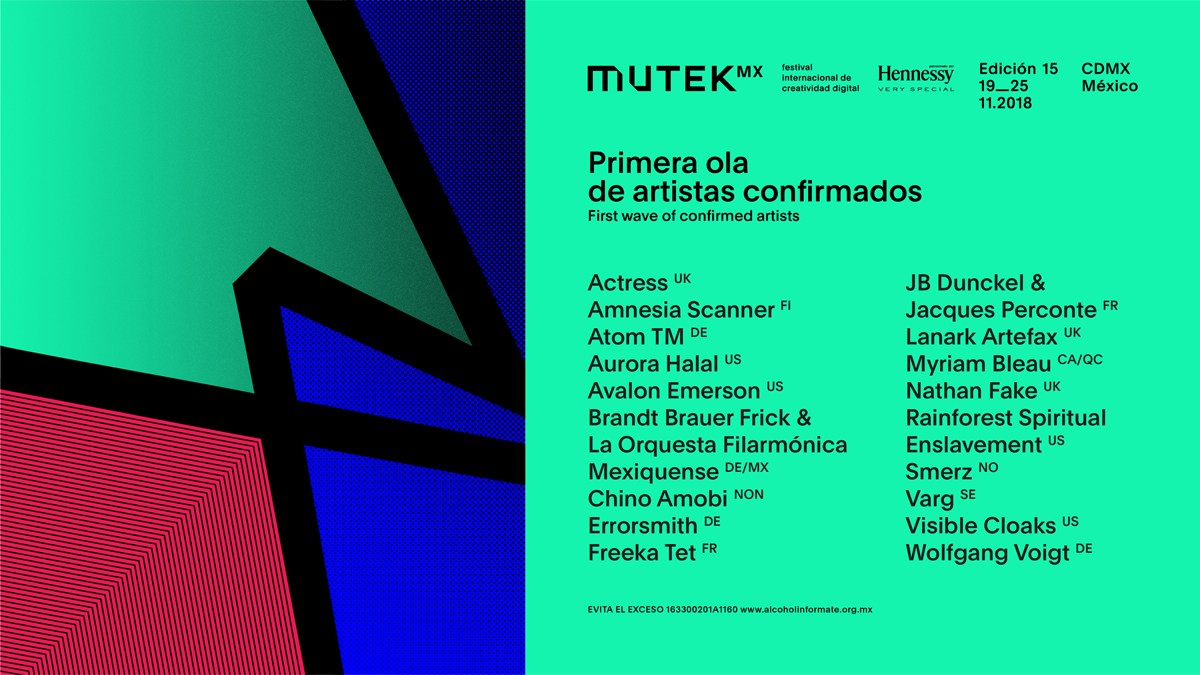 mutek MX 2018 line up, cartel