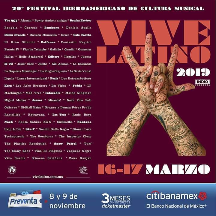 vive Latino 2019 cartel oficial