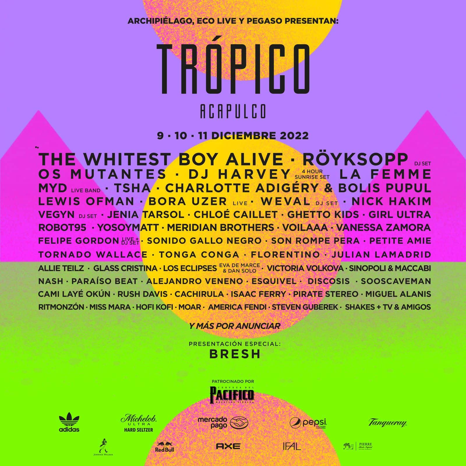 Line Up del Festival Trópico 2022